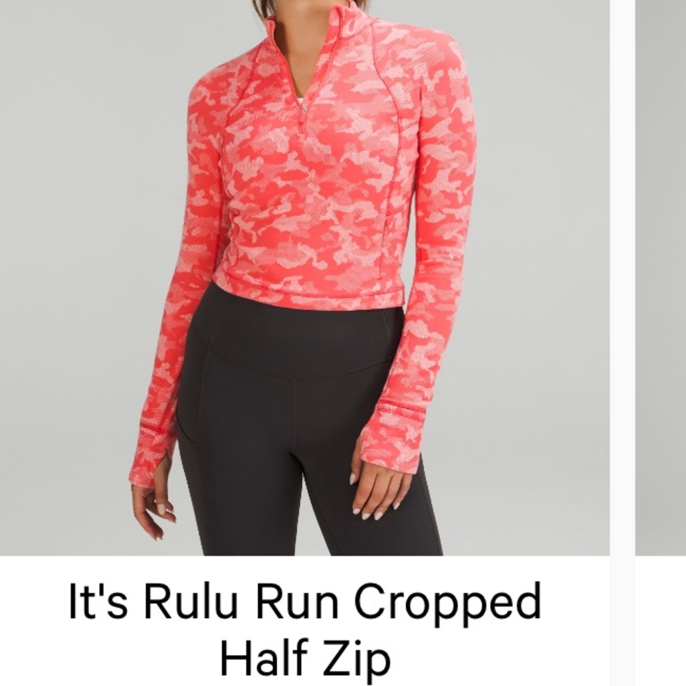✨NWOT✨lululemon rulu run cropped half zip size 10